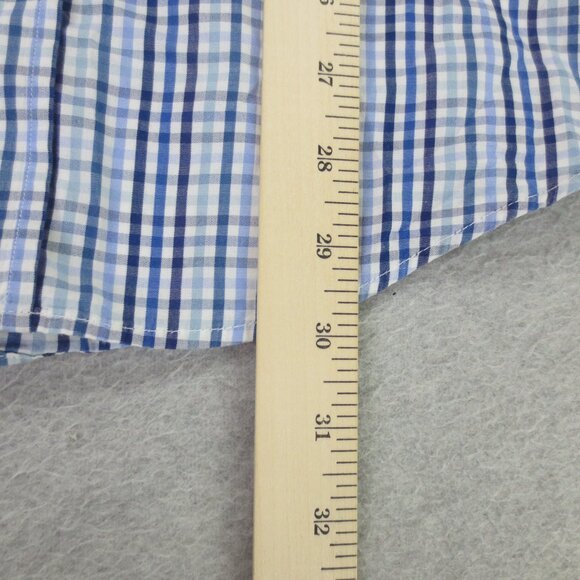 Burberry Long Sleeve Button Down Shirt Mens 18 41 Blue White Comfort Casual - Picture 4 of 13